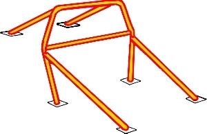 94-04 Mustang Chromoly Roll Bar - 10.00 Legal